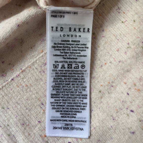 Ted Baker Krystna CottonBalloon Sleeve Knit Top Crew Neck Sweater | Size 1 - Picture 10 of 10